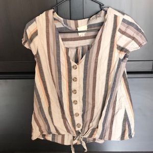 Harper Striped Button Up Short Sleeve